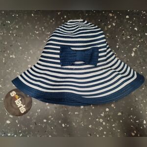 Aris Navy and White Striped Kids Hat